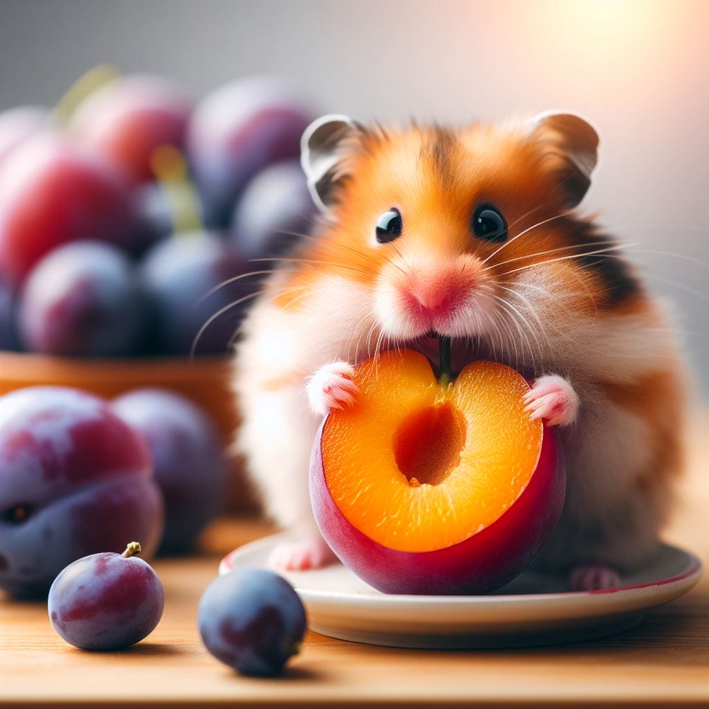 How much Plums can you give a hamster?